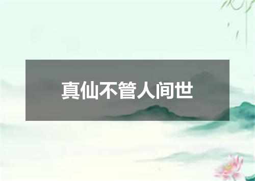 真仙不管人间世