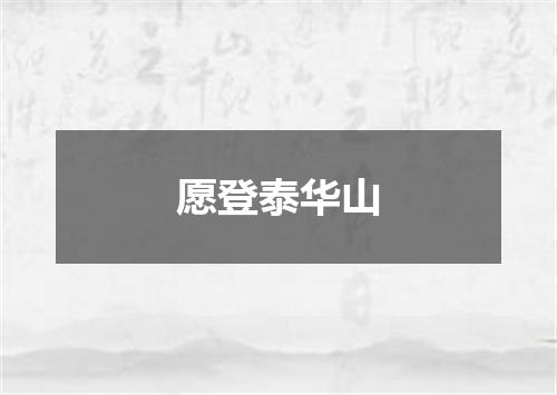 愿登泰华山