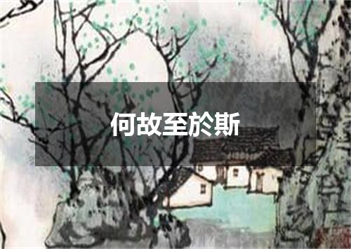 何故至於斯