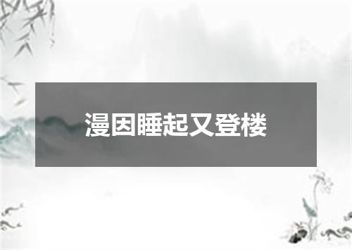 漫因睡起又登楼