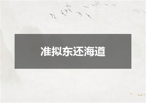 准拟东还海道