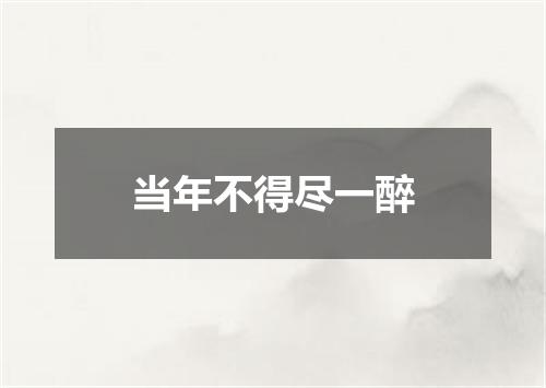 当年不得尽一醉