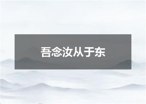 吾念汝从于东
