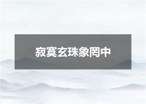 寂寞玄珠象罔中