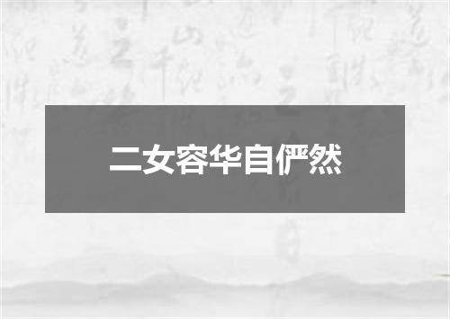 二女容华自俨然