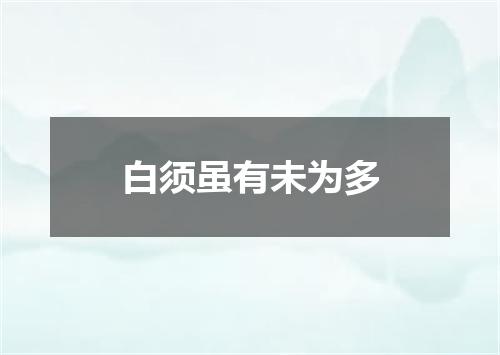 白须虽有未为多