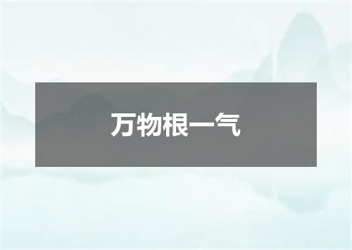 万物根一气