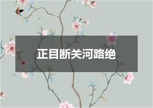 正目断关河路绝