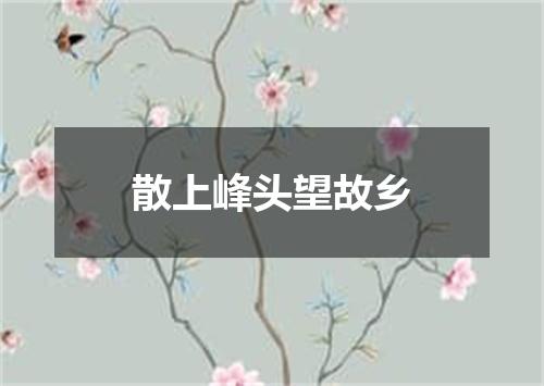 散上峰头望故乡