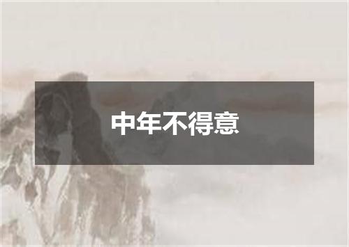 中年不得意