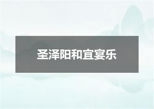 圣泽阳和宜宴乐