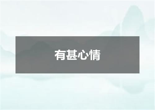有甚心情