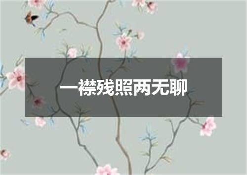 一襟残照两无聊