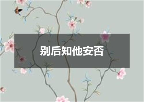 别后知他安否