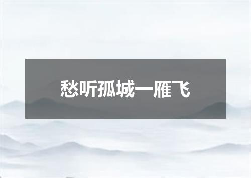 愁听孤城一雁飞