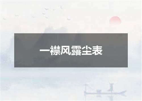 一襟风露尘表