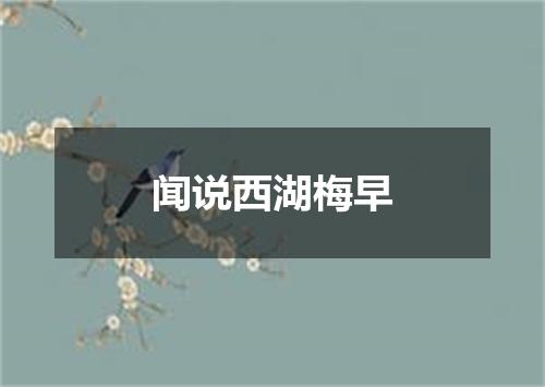 闻说西湖梅早