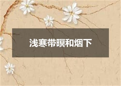 浅寒带暝和烟下