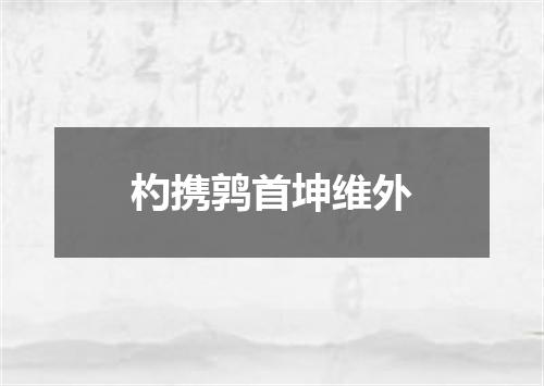 杓携鹑首坤维外