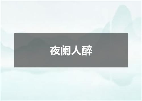 夜阑人醉
