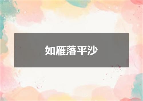 如雁落平沙