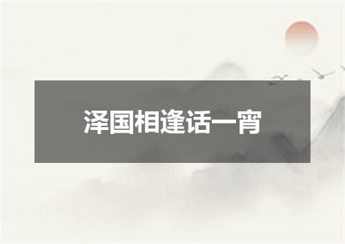 泽国相逢话一宵