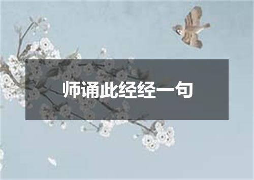 师诵此经经一句