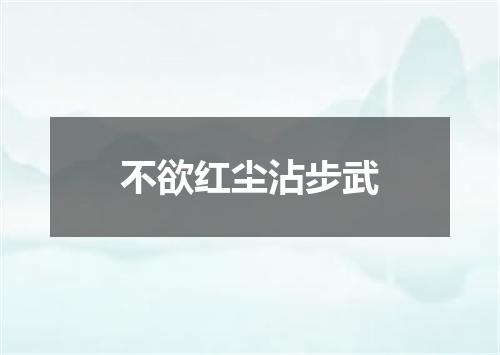 不欲红尘沾步武
