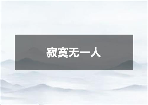寂寞无一人