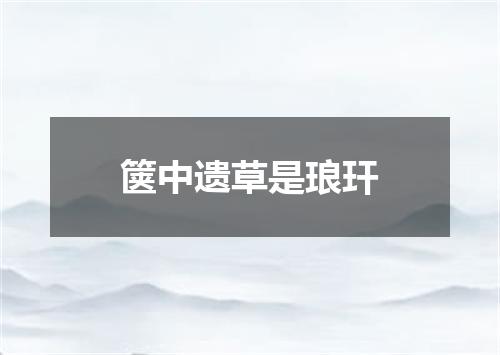 箧中遗草是琅玕