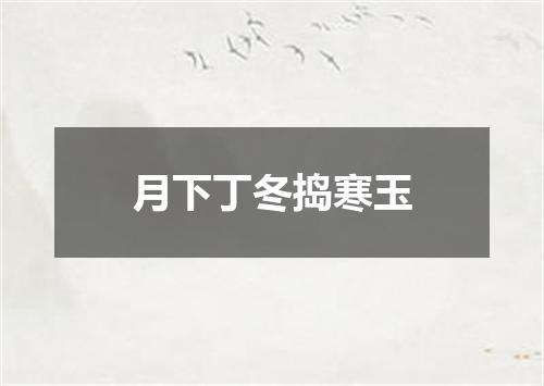 月下丁冬捣寒玉