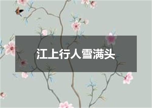 江上行人雪满头