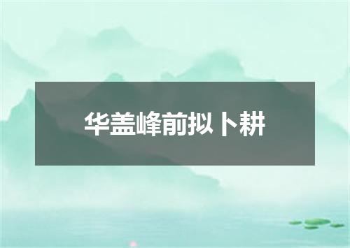 华盖峰前拟卜耕