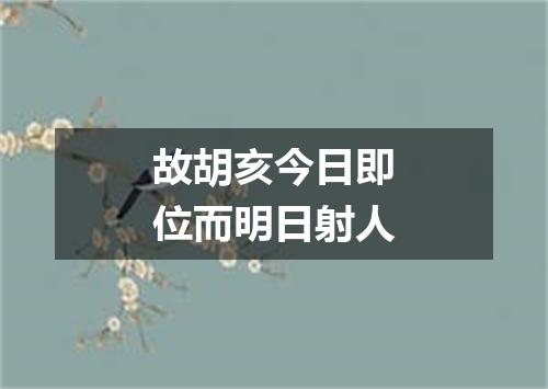 故胡亥今日即位而明日射人