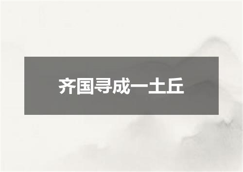 齐国寻成一土丘