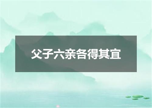 父子六亲各得其宜