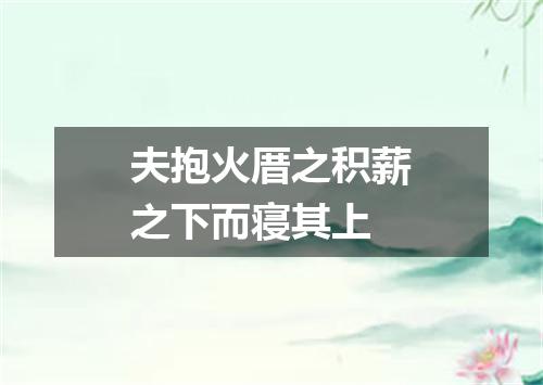 夫抱火厝之积薪之下而寝其上