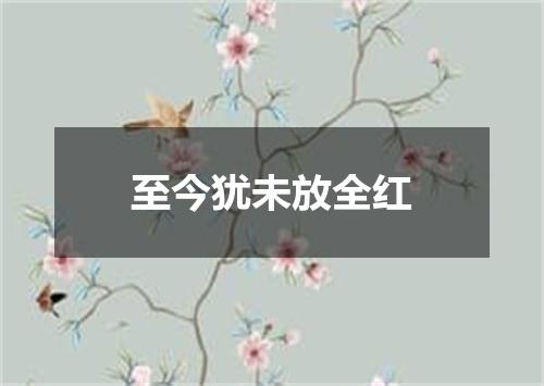 至今犹未放全红