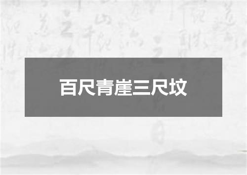 百尺青崖三尺坟