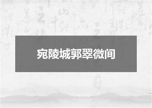 宛陵城郭翠微间