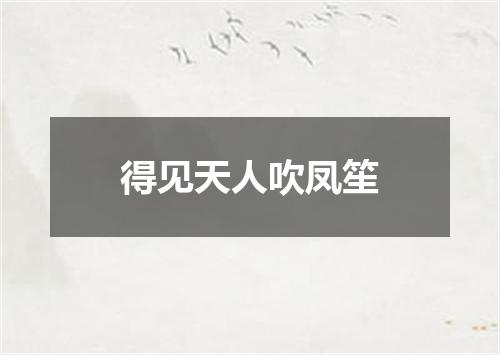 得见天人吹凤笙