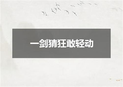 一剑猜狂敢轻动