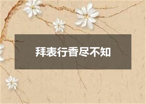 拜表行香尽不知