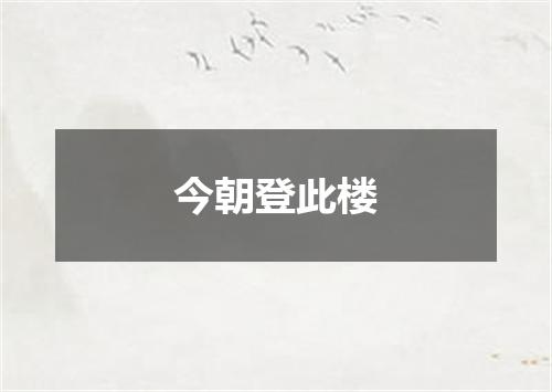 今朝登此楼