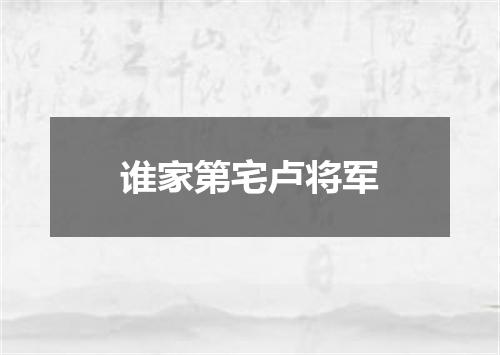 谁家第宅卢将军