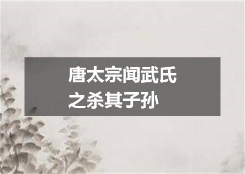 唐太宗闻武氏之杀其子孙