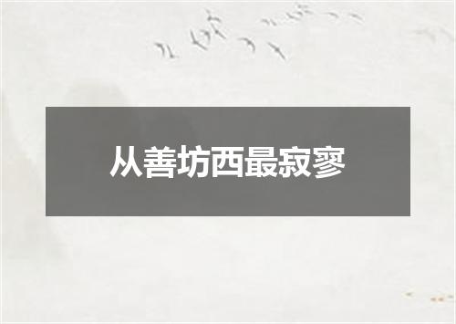 从善坊西最寂寥