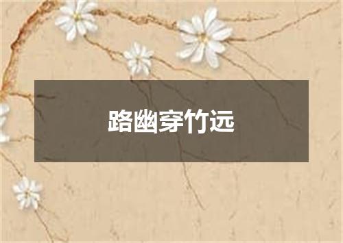 路幽穿竹远