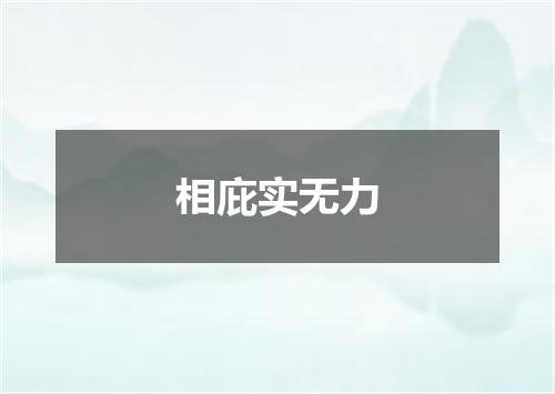 相庇实无力