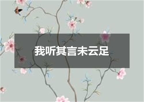 我听其言未云足